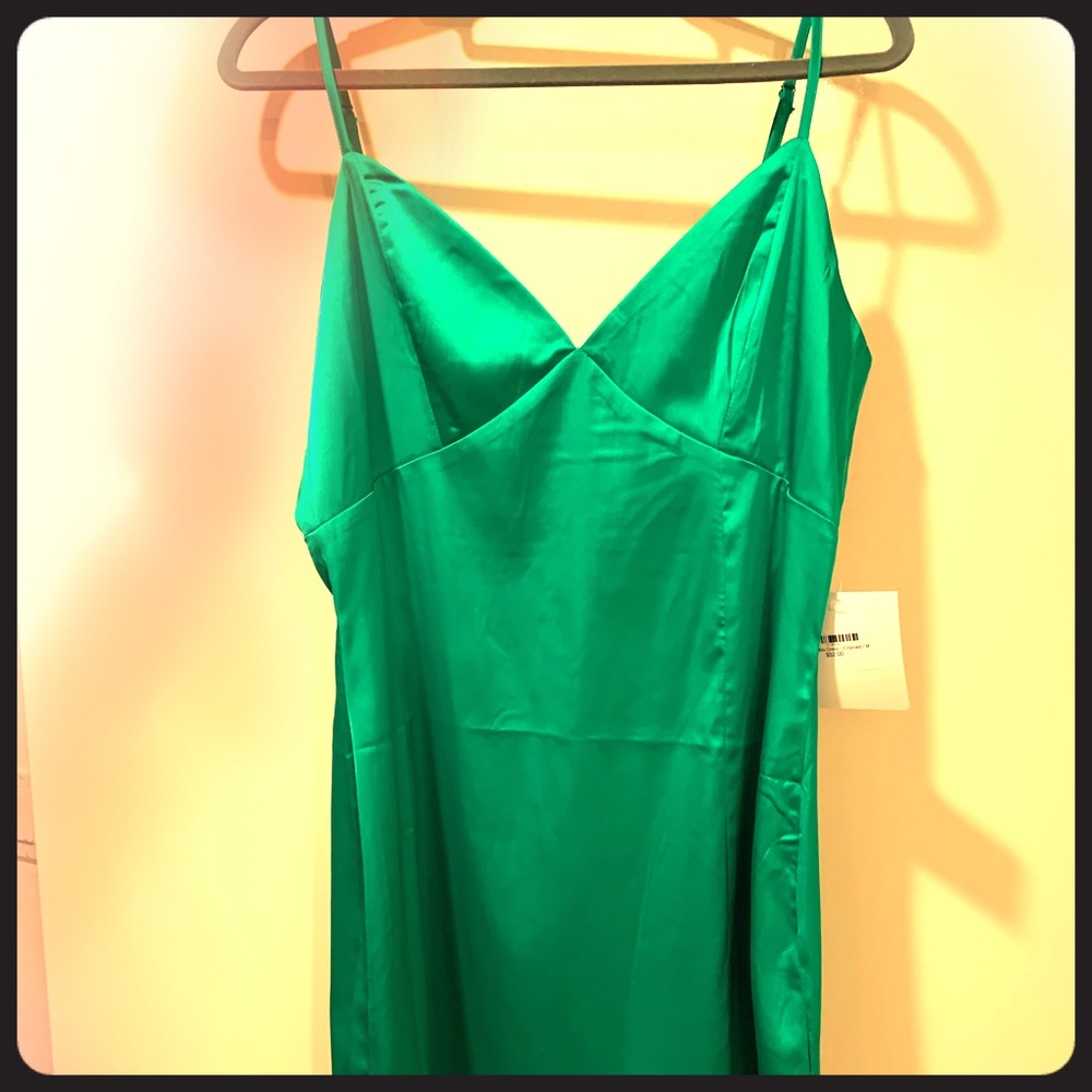 Emerald green slip dress